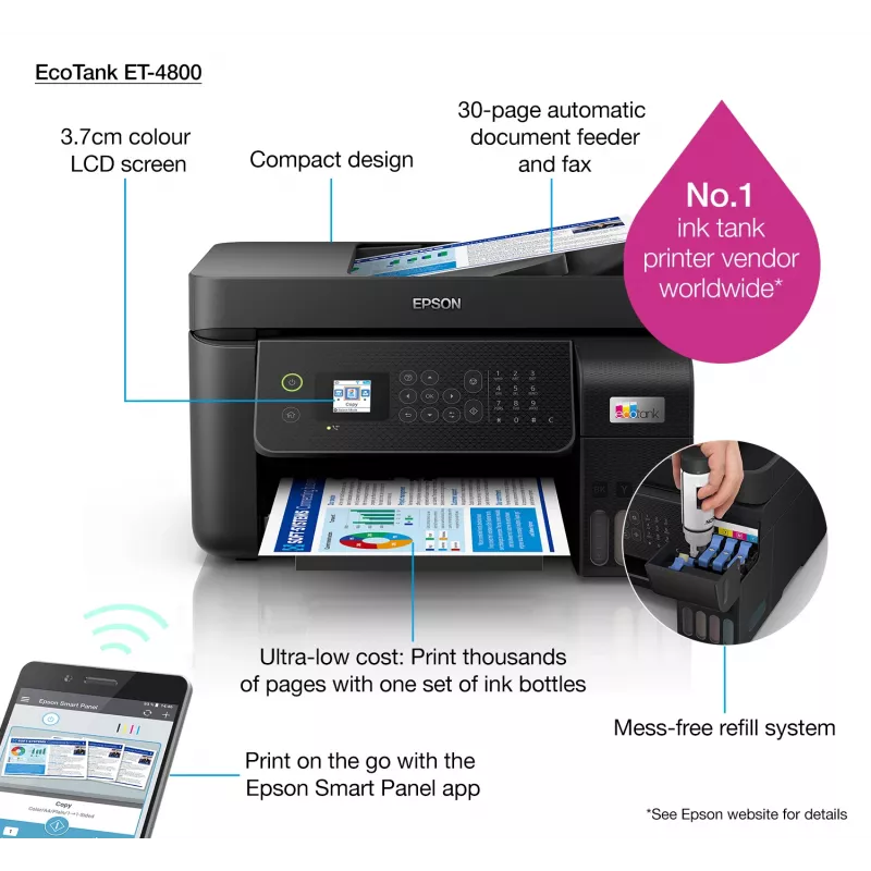 Epson EcoTank ET-4800 tindiprinter A4 5760 x 1440 DPI 33 lk/min Wi-Fi