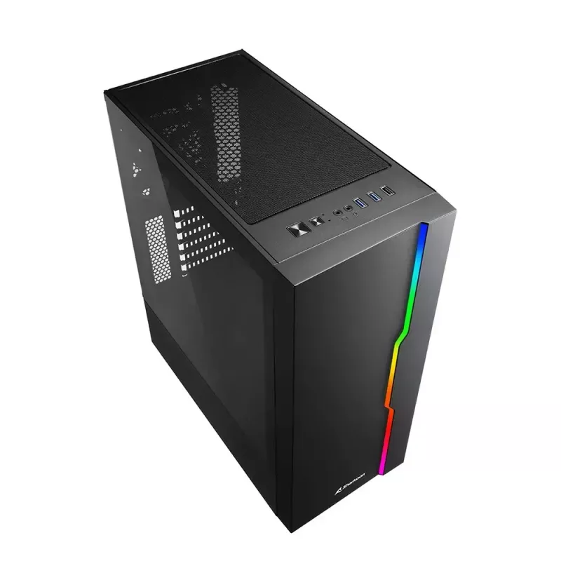 PC-korpus Sharkoon RGB Slider Midi Tower Must