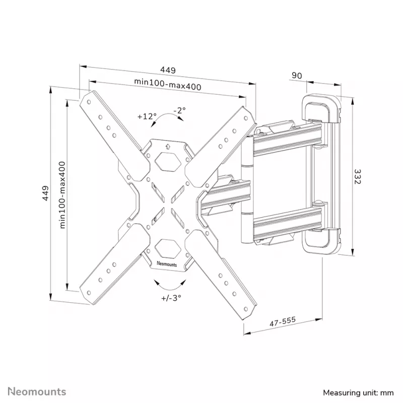 Neomounts WL40S-850BL14 TV mount wall 40-65 inch - full motion - fast installation