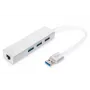 DIGITUS USB 3.0, 3-pordiline HUB ja Gigabit LAN adapter 3xUSB A/F, 1xUSB A/M, 1xRJ45 LAN Toetab Windowsi ja Mac OS-i