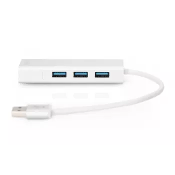 DIGITUS USB 3.0, 3-pordiline HUB ja Gigabit LAN adapter 3xUSB A/F, 1xUSB A/M, 1xRJ45 LAN Toetab Windowsi ja Mac OS-i