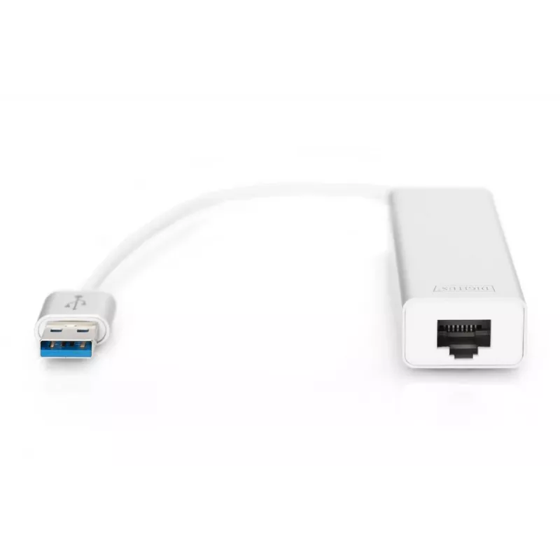 DIGITUS USB 3.0, 3-pordiline HUB ja Gigabit LAN adapter 3xUSB A/F, 1xUSB A/M, 1xRJ45 LAN Toetab Windowsi ja Mac OS-i
