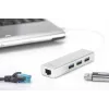 DIGITUS USB 3.0, 3-pordiline HUB ja Gigabit LAN adapter 3xUSB A/F, 1xUSB A/M, 1xRJ45 LAN Toetab Windowsi ja Mac OS-i