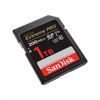 SDXC-välkmälukaart SANDISK Extreme PRO 1 TB UHS-I U3 V30 Class 10, kuni 200 MB/s lugemine, 140 MB/s kirjutamine, põrutuskindel, must