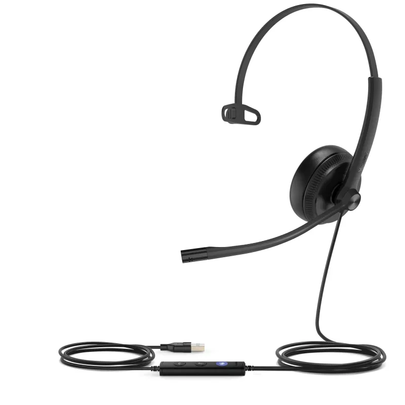 Yealink UH34 Mono Teams peakomplekt, juhtmega, kontor/kõnekeskus, 20–20000 Hz, 88 g, peakomplekt, must