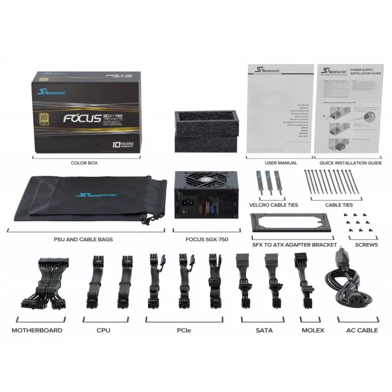 SEASONIC Focus Sgx-750 (2021) toiteplokk 750 W 20+4 pin