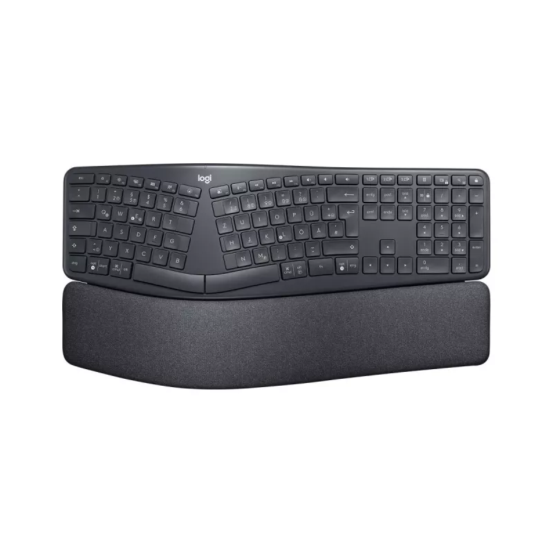 LOGITECH Ergo K860 – juhtmevaba jaotatud klaviatuur, äriklass, grafiit, QWERTZ, saksa