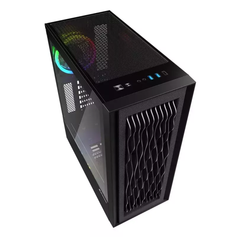 PC-korpus Sharkoon RGB Wave Lauaarvuti Must