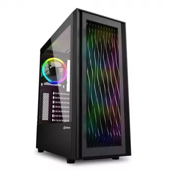 PC-korpus Sharkoon RGB Wave Lauaarvuti Must