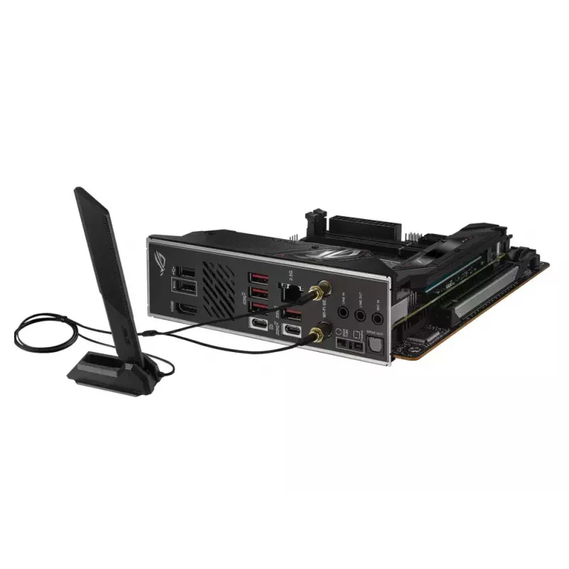Emaplaat ASUS ROG STRIX B650E-I GAMING WIFI mini ITX — AMD B650, Socket AM5, DDR5, 2x M.2, Wi‑Fi 6E, 2.5Gb LAN