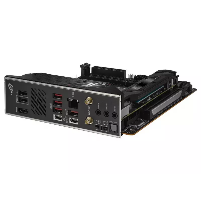 Emaplaat ASUS ROG STRIX B650E-I GAMING WIFI mini ITX — AMD B650, Socket AM5, DDR5, 2x M.2, Wi‑Fi 6E, 2.5Gb LAN