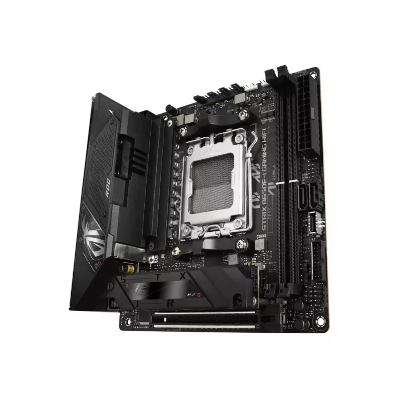 Emaplaat ASUS ROG STRIX B650E-I GAMING WIFI mini ITX — AMD B650, Socket AM5, DDR5, 2x M.2, Wi‑Fi 6E, 2.5Gb LAN