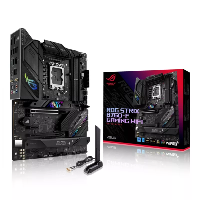 Emaplaat ASUS ROG STRIX B760-F GAMING WIFI — Intel B760, LGA 1700, ATX, DDR5, 4 DIMM, Wi‑Fi 6E, 2.5Gb LAN
