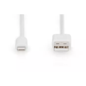 DIGITUS USB-A Lightningule MFI C89, 2 m andme- ja laadimiskaabel, valge, 5 V, 2,4 A