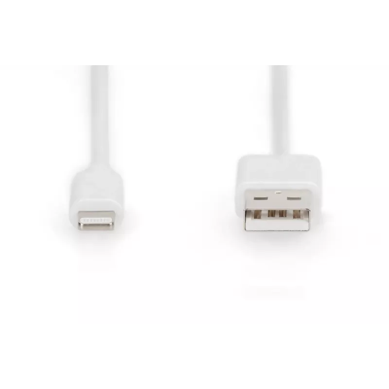 DIGITUS USB-A Lightningule MFI C89, 2 m andme- ja laadimiskaabel, valge, 5 V, 2,4 A