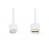 DIGITUS Type C to lightning MFI C94, 2m filling+AL+B jacket PVC Valge. OD:3.5mm