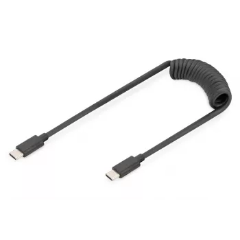 DIGITUS USB - C-tüüpi USB-C-tüüpi spiraalkaabel, TPU USB 2.0, PD60W max; 1 m
