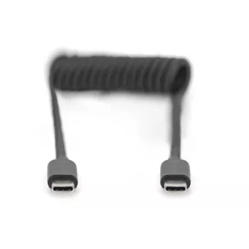DIGITUS USB - C-tüüpi USB-C-tüüpi spiraalkaabel, TPU USB 2.0, PD60W max; 1 m