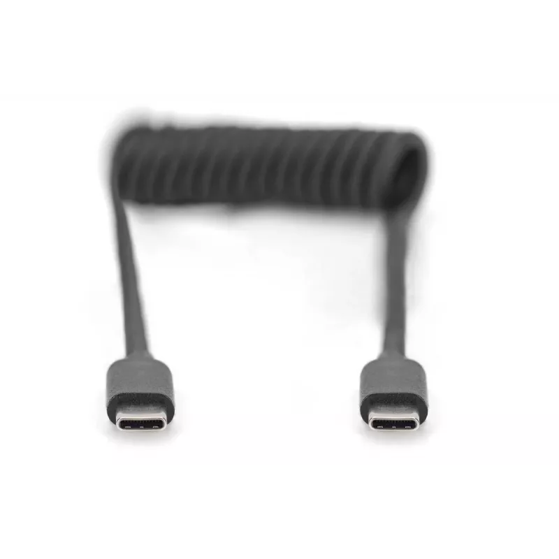 DIGITUS USB - C-tüüpi USB-C-tüüpi spiraalkaabel, TPU USB 2.0, PD60W max; 1 m