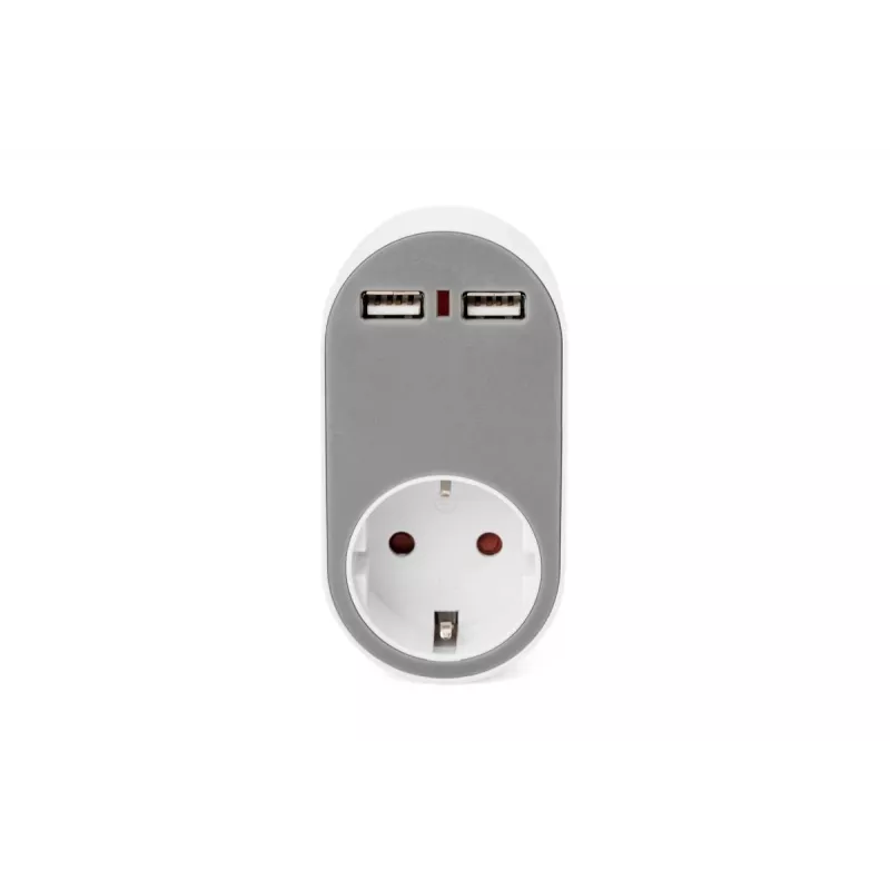 DIGITUS toiteadapter 2 USB-pordiga 250V, 50 Hz, USB: 5V, 2,1A, valge / hall