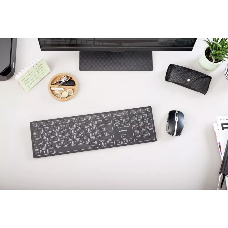 CHERRY KW 9100 õhuke klaviatuur Universaalne RF-juhtmevaba + Bluetooth QWERTZ saksa must