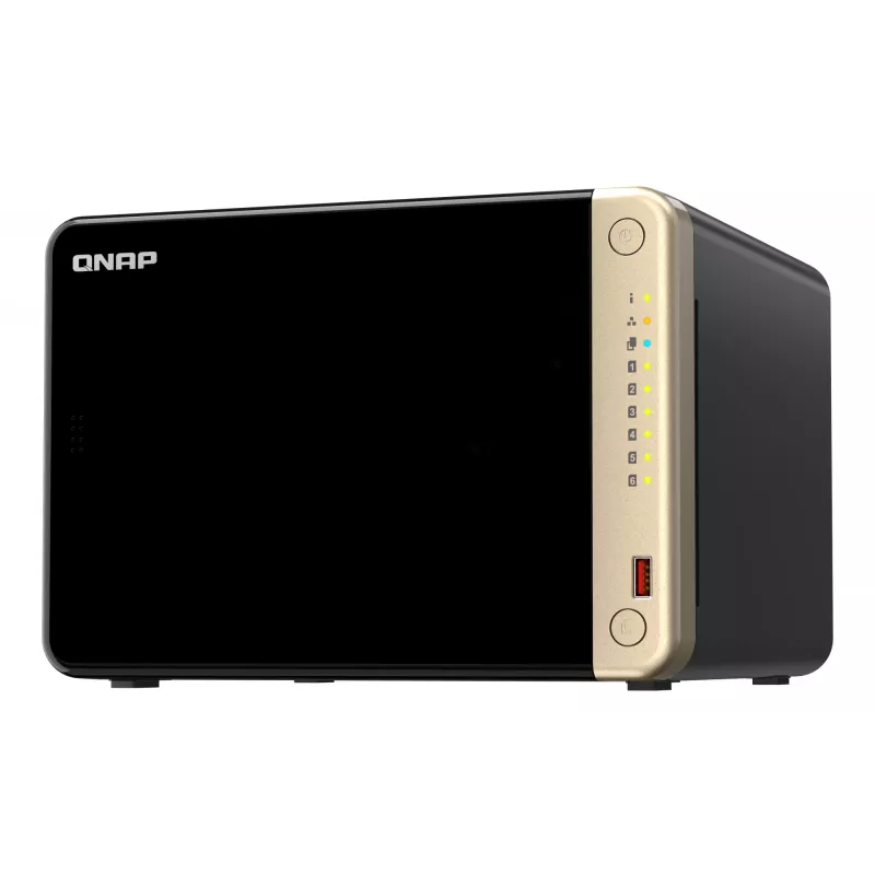 QNAP TS-664 NAS Tower Intel® Celeron® N5095 8 GB DDR4 0 TB QNAP QTS Must, Pronks