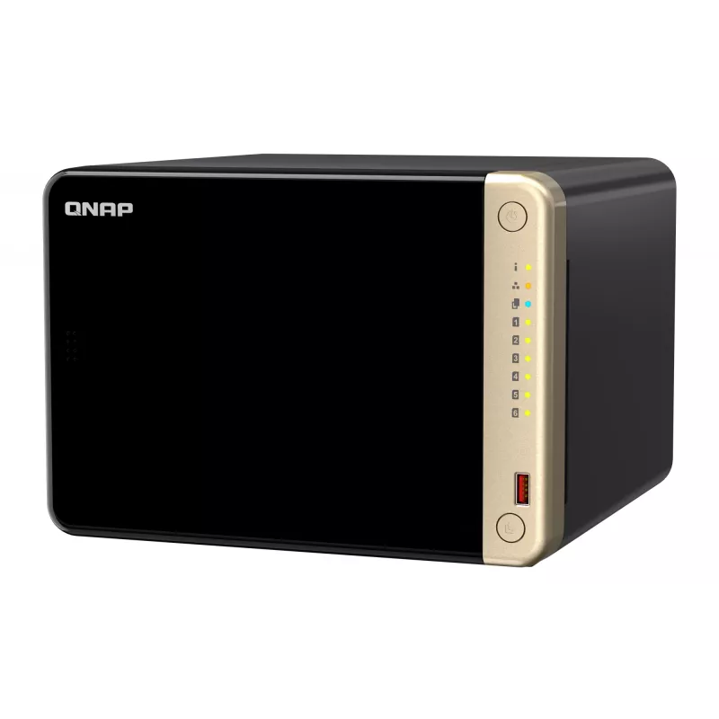 QNAP TS-664 NAS Tower Intel® Celeron® N5095 8 GB DDR4 0 TB QNAP QTS Must, Pronks