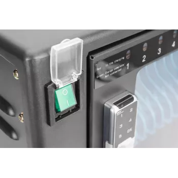 DIGITUS laadimiskär, 16 laadimisalust, 14in, must 384 x 550 x 375 mm, elektriline lukk, sisaldab USB-d, ventilaator
