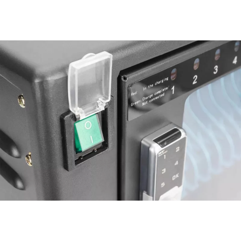 DIGITUS laadimiskär, 16 laadimisalust, 14in, must 384 x 550 x 375 mm, elektriline lukk, sisaldab USB-d, ventilaator