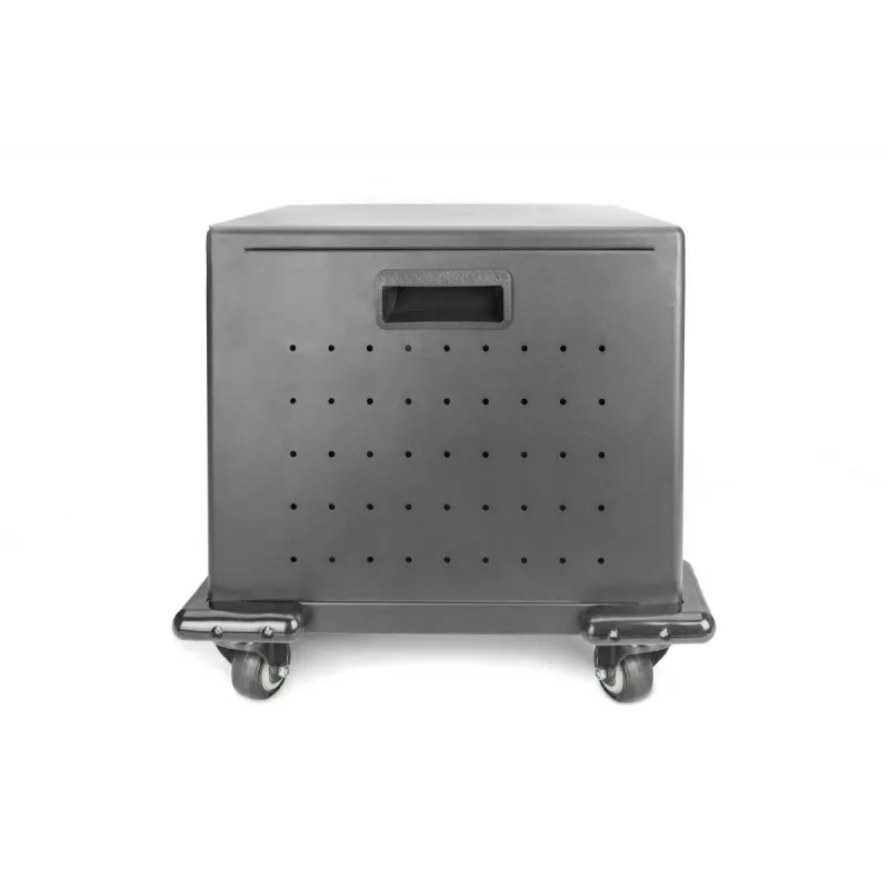 DIGITUS laadimiskär, 16 laadimisalust, 14in, must 384 x 550 x 375 mm, elektriline lukk, sisaldab USB-d, ventilaator