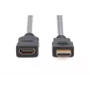 DIGITUS HDMI High Speed pikenduskaabel, tüüp A M/F, 3m, Ethernetiga, Ultra HD 24p, kuldne must