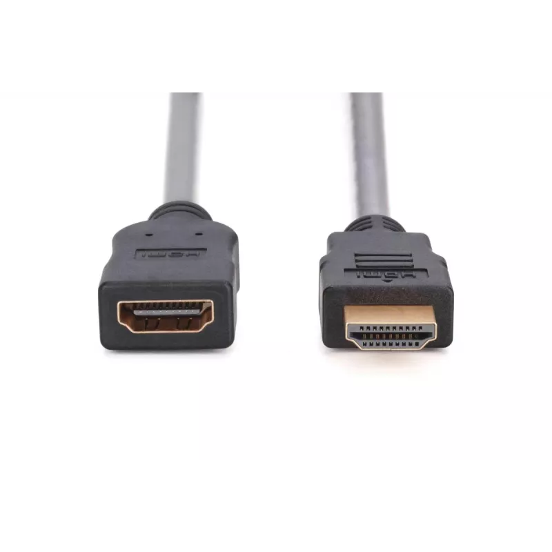 DIGITUS HDMI High Speed pikenduskaabel, tüüp A M/F, 3m, Ethernetiga, Ultra HD 24p, kuldne must