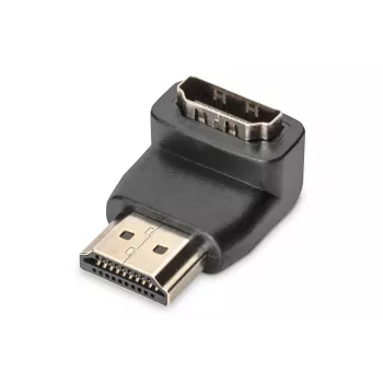 DIGITUS HDMI-adapter, tüüp A, 90° nurga all isane/emane, Ultra HD 60p, must kuld