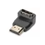 DIGITUS HDMI-adapter, tüüp A, 90° nurga all isane/emane, Ultra HD 60p, must kuld