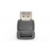 DIGITUS HDMI-adapter, tüüp A, 90° nurga all isane/emane, Ultra HD 60p, must kuld