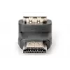 DIGITUS HDMI-adapter, tüüp A, 90° nurga all isane/emane, Ultra HD 60p, must kuld