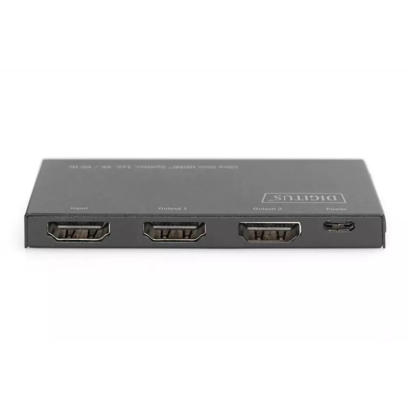 DIGITUS Ultra õhuke HDMI Splitter, 1x2, 4K/60Hz HDR, HDCP 2.2, 18 Gbps, Micro USB toide