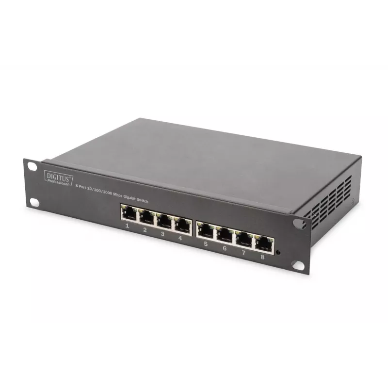 DIGITUS Network Set 10in-9U 312x300mm cabinet shelf PDU 8port patchpanel