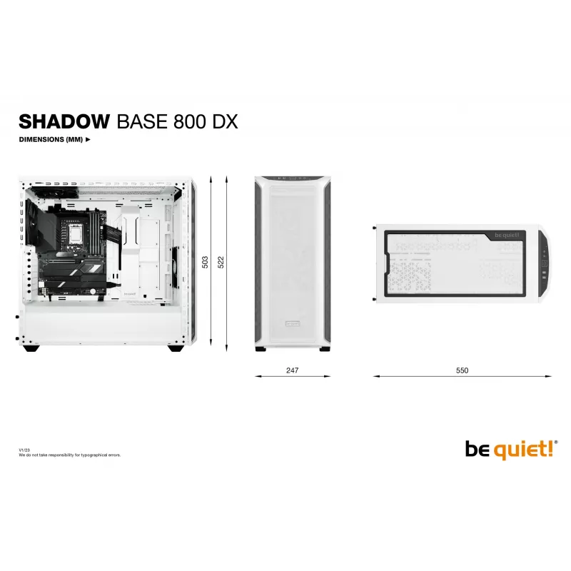 PC Case be quiet! Shadow Base 800 DX Valge Midi Tower