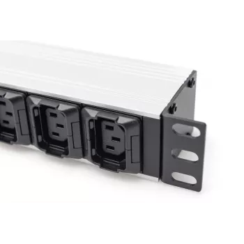 DIGITUS 1U alumiiniumist PDU rack-kinnitatav 8x C13 2xC19 16A 230VAC 50/60Hz IEC C20 pistik