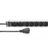 DIGITUS 1U alumiiniumist PDU rack-kinnitatav 8x C13 2xC19 16A 230VAC 50/60Hz IEC C20 pistik