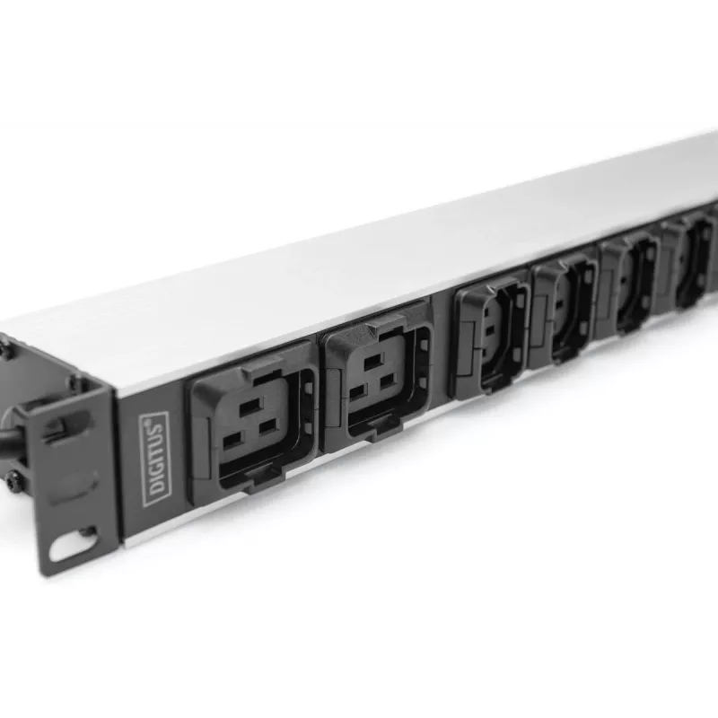 DIGITUS 1U alumiiniumist PDU rack-kinnitatav 8x C13 2xC19 16A 230VAC 50/60Hz IEC C20 pistik