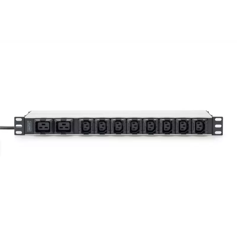 DIGITUS 1U alumiiniumist PDU rack-kinnitatav 8x C13 2xC19 16A 230VAC 50/60Hz IEC C20 pistik
