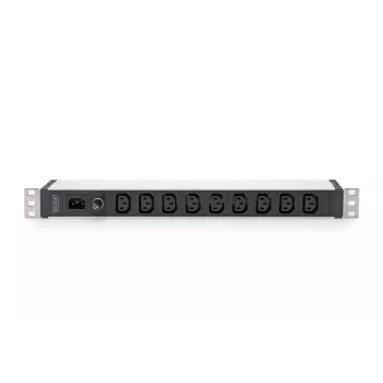 DIGITUS 1U alumiiniumist PDU riiulisse paigaldatav 9x C13 10A 230VAC 50/60Hz IEC C14 sisend 10A kaitse