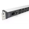 DIGITUS 1U alumiiniumist PDU riiulisse paigaldatav 9x C13 10A 230VAC 50/60Hz IEC C14 sisend 10A kaitse