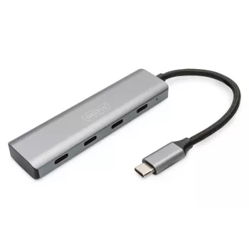 DIGITUS USB-C 4 pordiga jaotur, 4x USB-C 3.1 Gen1, 5 Gbps