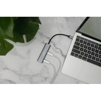DIGITUS USB-C 4 pordiga jaotur, 4x USB-C 3.1 Gen1, 5 Gbps