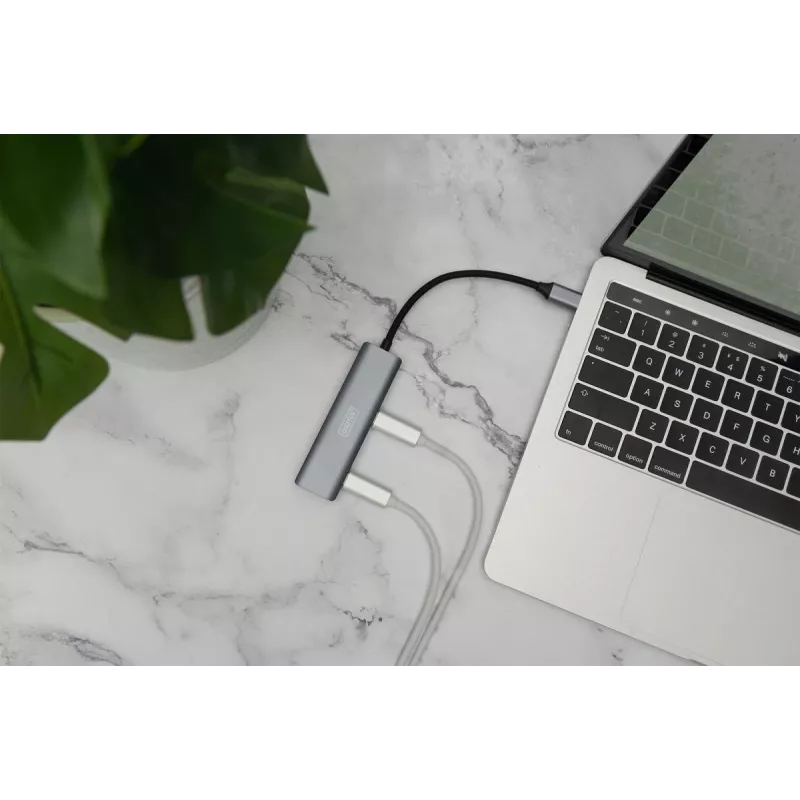 DIGITUS USB-C 4 pordiga jaotur, 4x USB-C 3.1 Gen1, 5 Gbps