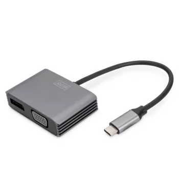 DIGITUS USB Type-CT 4K 2-in-1 DisplayPort + VGA graafikaadapter