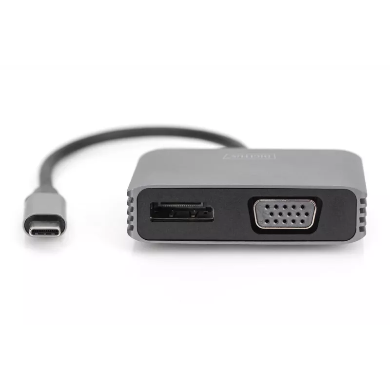 DIGITUS USB Type-CT 4K 2-in-1 DisplayPort + VGA graafikaadapter